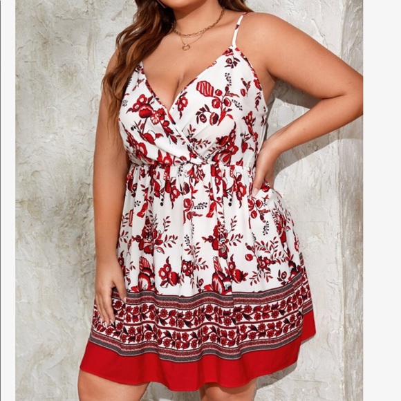Boho Plus Size Floral Paisley Print Cami Dress - Picture 3 of 13